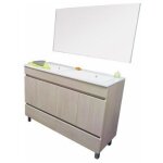 Onde - meuble salle de bain crme zermatt  poser 120cm portes + tiroirs livr mont - lancelo