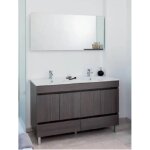 Onde - meuble salle de bain gris fonc chamonix  poser 120cm portes + tiroirs livr mont - lancelo ...