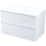 Zen - meuble de salle de bain  suspendre max - l80cm - blanc - mat - livr mont - ondee