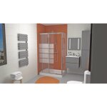 Ondee - zen - paroi lat�rale shiva - retour fixe - finition chrom� - 80x190cm