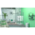 Ondee zen - porte de douche ekla - coulissante 1 / 4 cercle - finition s�rigraphi� - 80x185cm