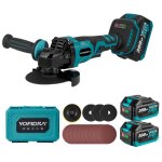 Meuleuse d'angle sans fil 125 mm, 3 vitesses réglables avec 2 4. 0 batteries, 8000 tr / min moteur brushless, ... Meuleuse d'angle sans fil 125 mm, 3 vitesses réglables avec 2 4. 0 batteries, 8000 tr / min moteur brushless, ...