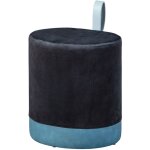 Opale - pouf avec lanire noir et bleu