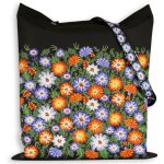 Opole sac folklorique prairie de fleurs imprgn noir