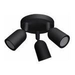 Optonica - spot led en saillie triple orientable noir pour ampoule gu10 - silamp