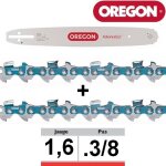 Oregon - pack 1 guide + 2 chanes trononneuse sfhd025 3 / 8 063 45cm