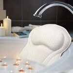 Oreiller de baignoire pour baignoire, oreiller de bain pour le soutien du cou et du dos avec ventouses ...