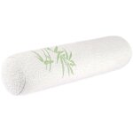 Oreillers cylindriques en bambou pour tour de cou cervical avec housse amovible et lavable pour dormir, ...