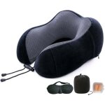 Oreiller de voyage en mousse � m�moire de forme pour cou et t�te, confort optimal en avion, voiture et ...