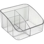Organisateur beaut� transparent � 5 compartiments, rangement maquillage et soins, pour armoire ou comptoir ...