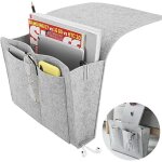 Organisateur de lit, organisateur de chevet, sac de chevet antid�rapant, avec 5 poches profondes pour ...
