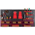 Organisateur mural avec panneau perforé, rangement à 9 bacs avec supports pour marteaux, porte - outils ... Organisateur mural avec panneau perforé, rangement à 9 bacs avec supports pour marteaux, porte - outils ...