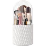 Organisateur de pinceaux de maquillage � 360� avec couvercle - jinfgerne - bo�te de rangement rotative, ...
