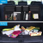 Organiseur de coffre en maille avec 8 poches, sangle réglable et 3 bandes de fixation, organiseur de ... Organiseur de coffre en maille avec 8 poches, sangle réglable et 3 bandes de fixation, organiseur de ...