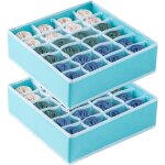Alovez - organiseur de tiroir pliable en tissu oxford à 24 compartiments pour chaussettes Alovez - organiseur de tiroir pliable en tissu oxford à 24 compartiments pour chaussettes
