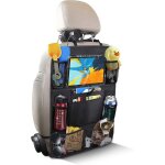 Un organiseur de voiture en tissu mesh noir, tr�s spacieux, protecteur pour le dossier du si�ge auto, ...