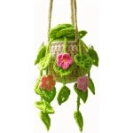 Ornements de voiture, jolis pendentifs de r�troviseur en forme de plante au crochet, tricot fait main, ...