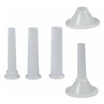 Jeu d'entonnoirs en plastique pour hachoir  viande n 10 / 12 (4 pices)