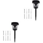Osaladi lot de 2 lampes solaires pour clture, rtro, colonne, lampe murale extrieure rsistante aux ...