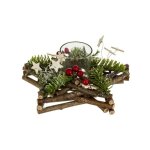 Bougeoir Étoile en bois décoré pour centre de table avec photophore en verre - décoration de noël féérique ... Bougeoir Étoile en bois décoré pour centre de table avec photophore en verre - décoration de noël féérique ...