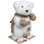 Ose - dco de nol ourson sur ski avec gants et charpe h 23 cm - feeric christmas