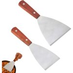 Spatule manche en bois inox spatule barbecue plancha spatule en acier inoxydable de haute qualit pour ...