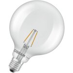 Osram lampe led star globe g125 25 filament, 2700 k blanc chaud, 1, 8 w, e27, transparente, 250 lm, 15 ...