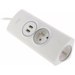 Multiprise d'angle 2p 16a + 2 usb prcble otio
