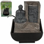Out of the blue - mini - fontaine d'int�rieur grise bouddha en polyr�sine 16 cm