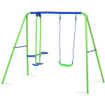 Outdoor toys - balan�oire d'ext�rieur jardin portique pour enfant + 3 ans 220x140x182 cm cadre en m�tal ...