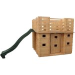 Outdoor toys - maisonnette en bois pour enfants lucca 423x194x193 cm avec terrasse et toboggan