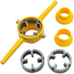 Outil de fabrication filetage en pvc, enfileur tuyaux, kit d'outils plomberie, matrices rondes avec 3 ...