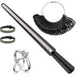 Outil de mesure de bagues en 4 pi�ces, outil de mesure des doigts pour guide des tailles de bagues, ensemble ...