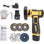 Outil de meuleuse d'angle portable 21 v, machine de polissage de coupe sans fil avec 2 batteries rechargeables ...
