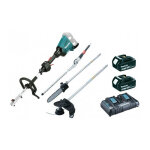 Outil multifonctions 2x18v dux60 + taille haies + perche �lagueuse + d�broussailleuse + 2 batt 5 ah makita ...