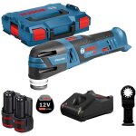 Bosch - outil multifonctions sans fil gop 12v - 28 / 2x batterie 3, 0 ah + chargeur dans box l Bosch - outil multifonctions sans fil gop 12v - 28 / 2x batterie 3, 0 ah + chargeur dans box l