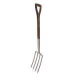 Outils et nature - fourche  bcher en inox et frne vieilli grand modle