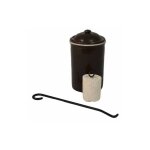 Outils et nature - pot allume - feu en grs + crochet + pierre