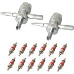 Outil de r�paration de valve de pneu 2pcs 4 en 1 avec 12 noyaux de valve extracteur de noyau de valve ...