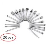 Outil rotatif - 20pcs couteaux � bois � t�te frais�e en acier � grande vitesse fraise � bois avec tige ...