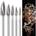 Outils de sculpture sur bois pour outil rotatif, 5 pi�ces hss outils pour le travail du bois jeu de forets ...
