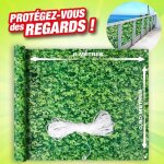 Outiror - brise vue d�coratif - d�cor feuillage vert pour balcon 6 m�tres de long