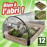 Outiror - carr potager mini - serre de jardin avec chssis et couverture de protection