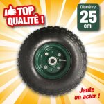 Outiror - roue en caoutchouc gonflable diamtre 25 cm