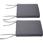 Lot de 2 coussins d'assise carrs chaises fauteuils tabourets - coussins dhoussables zipps avec cordons ...