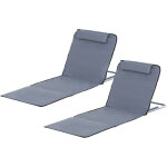 Lot de 2 tapis de plage rembourr� - matelas de plage - nattes de plage - dossier inclinable multi - positions ...