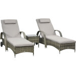 Outsunny - lot de 2 transats bains de soleil grand confort : matelas, têtière, inclinaison réglable multiposti ... Outsunny - lot de 2 transats bains de soleil grand confort : matelas, têtière, inclinaison réglable multiposti ...