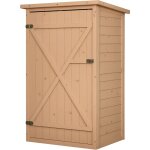 Outsunny armoire abri de jardin remise pour outils bois de sapin pr� - huil� toit bitum� inclin� - grande ...