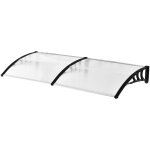 Auvent marquise de porte design vot arrondi dim. 195l x 80l x 23h cm polycarbonate plastique noir