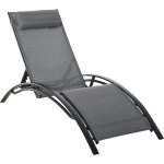 Bain de soleil transat design contemporain inclinable multi - positions t�ti�re amovible incluse alu ...